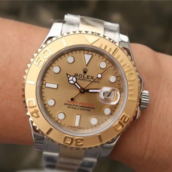 ROLEX YACHT MASTER 1 GOLDMIX ( GOLD  BLUE DIAL ) STAINLESS STEEL 40MM